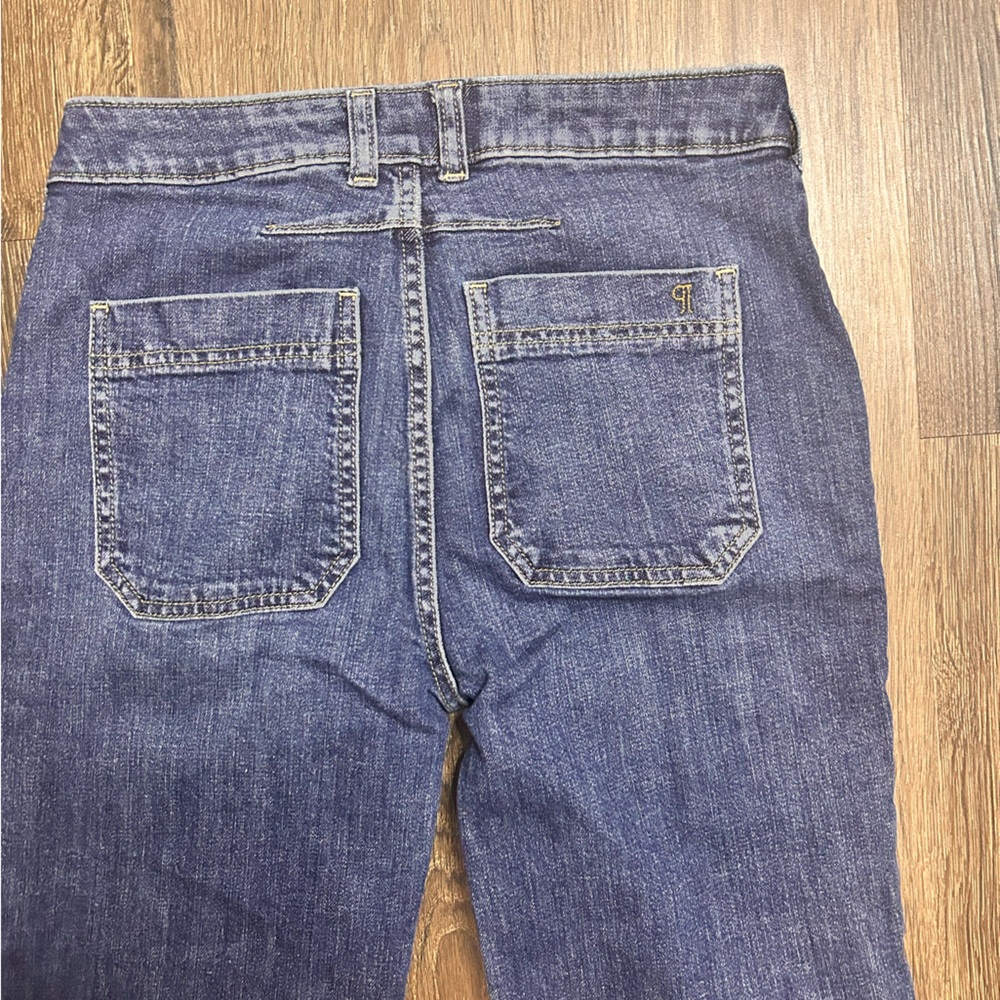 Pilcro Anthropologie Women’s Classic Blue Cuffed Wide Leg Denim Jeans Size 27 - Picture 6 of 6